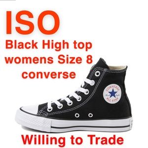 ISO BLACK HIGHTOP CONVERSE SIZE 8 WOMENS